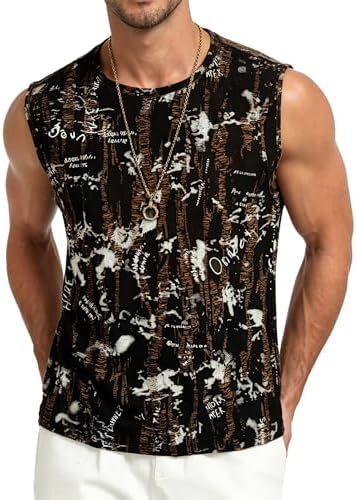 Men Distressed Graphic Tank Top Fashion Print — Summer Outfits