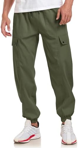 Men's Streetwear Cargo Pants with Flap — Green XXL